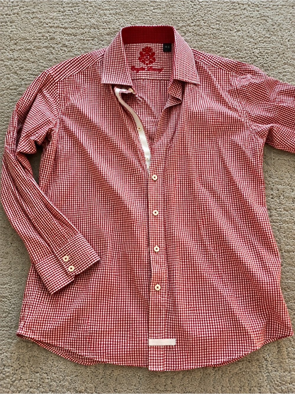 English Laundry Red Gingham Dress Shirt